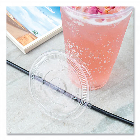 PET Lids, Flat Lid, Fits 32 oz Cold Cups, Plastic, Clear, 600/Carton (KRTCKCL1045)
