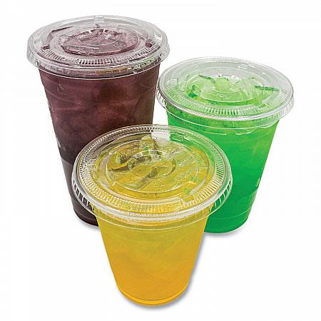 PET Lids, X Straw Hole, Fits 8 oz to 10 oz Cold Cups, Plastic, Clear, 1,000/Carton (CKC78TS)