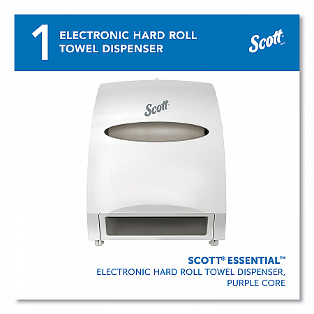 Essential Electronic Hard Roll Towel Dispenser, 12.7 x 9.57 x 15.76, White (48858)