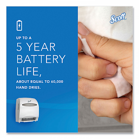 Essential Electronic Hard Roll Towel Dispenser, 12.7 x 9.57 x 15.76, White (48858)