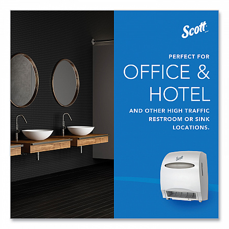 Essential Electronic Hard Roll Towel Dispenser, 12.7 x 9.57 x 15.76, White (48858)