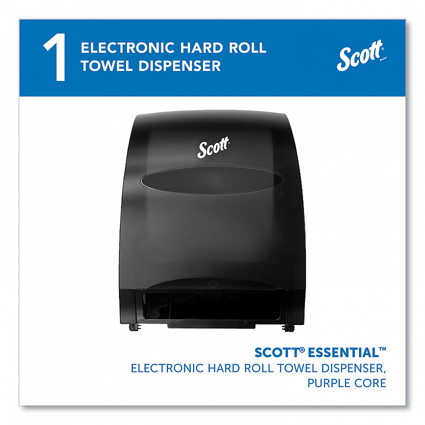 Essential Electronic Hard Roll Towel Dispenser, 12.7 x 9.57 x 15.76, Black (48860)