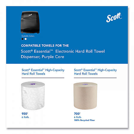 Essential Electronic Hard Roll Towel Dispenser, 12.7 x 9.57 x 15.76, Black (48860)