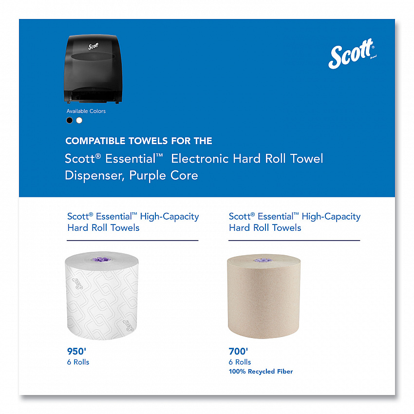 Essential Electronic Hard Roll Towel Dispenser, 12.7 x 9.57 x 15.76, Black (48860)
