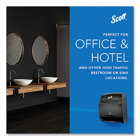 Essential Electronic Hard Roll Towel Dispenser, 12.7 x 9.57 x 15.76, Black (48860)