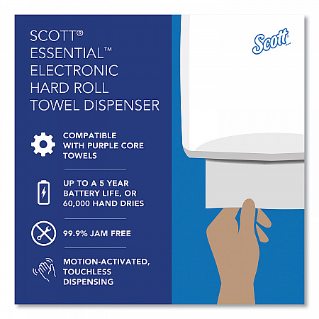 Essential Electronic Hard Roll Towel Dispenser, 12.7 x 9.57 x 15.76, Black (48860)