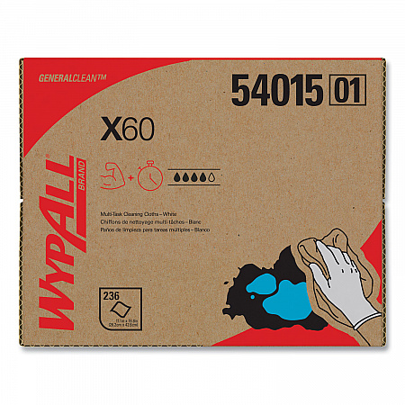 General Clean X60 Cloths, 12.5 x 16.8, White, 236/Carton (54015)