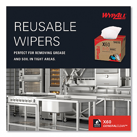 General Clean X60 Cloths, 12.5 x 16.8, White, 236/Carton (54015)