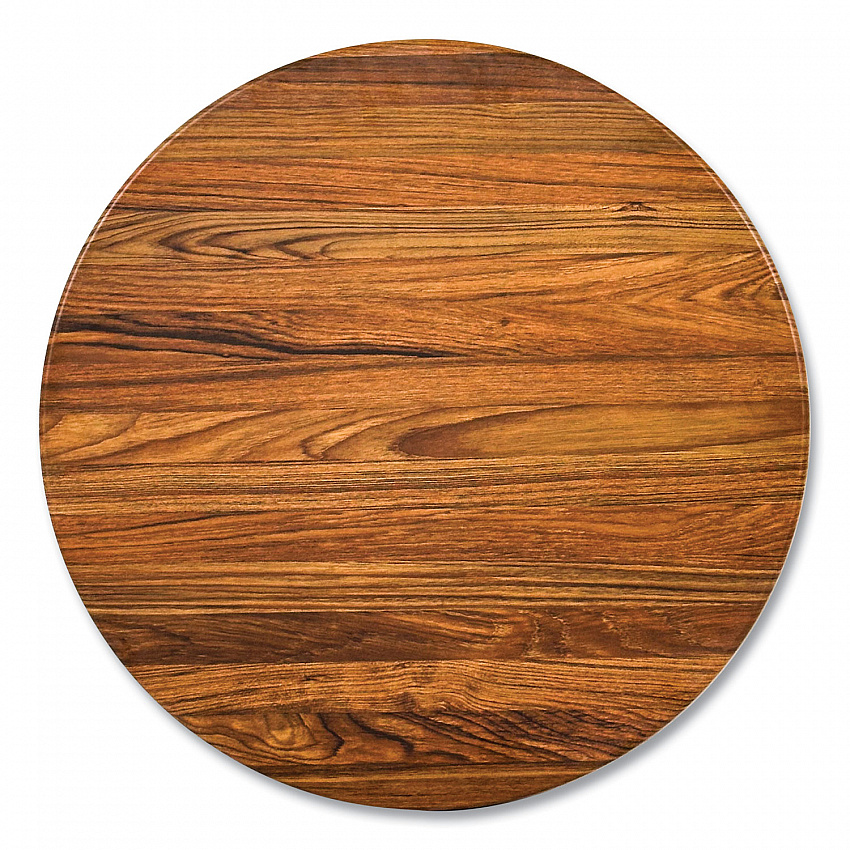 Topalit Tables, Round, 36" dia x 29"h, Teak Top, Black Iron Base/Legs (10636R8)