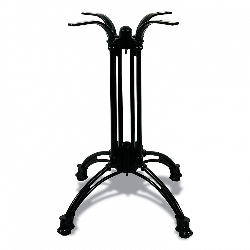 Topalit Tables, Round, 36" dia x 29"h, Teak Top, Black Aluminum Base/Legs (106C36R8)