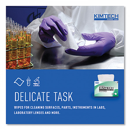 Kimwipes Delicate Task Wipers, 1-Ply, 4.4 x 8.4, Unscented, White, 286/Box, 60 Boxes/Carton (34155CT)