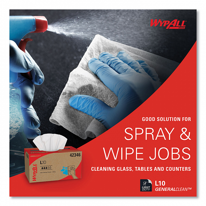 L10 Towels, POP-UP Box, 1-Ply, 10.25 x 9, White, 250/Box, 24 Boxes/Carton (42346)