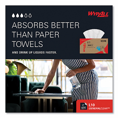 L10 Towels, POP-UP Box, 1-Ply, 10.25 x 9, White, 250/Box, 24 Boxes/Carton (42346)