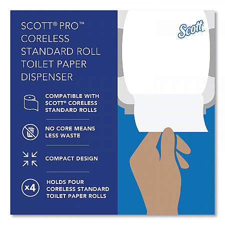 Pro High Capacity Coreless SRB Tissue Dispenser, 11.25 x 6.31 x 12.75, White (44517)