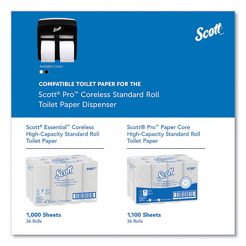Pro High Capacity Coreless SRB Tissue Dispenser, 11.25 x 6.31 x 12.75, Black (44518)