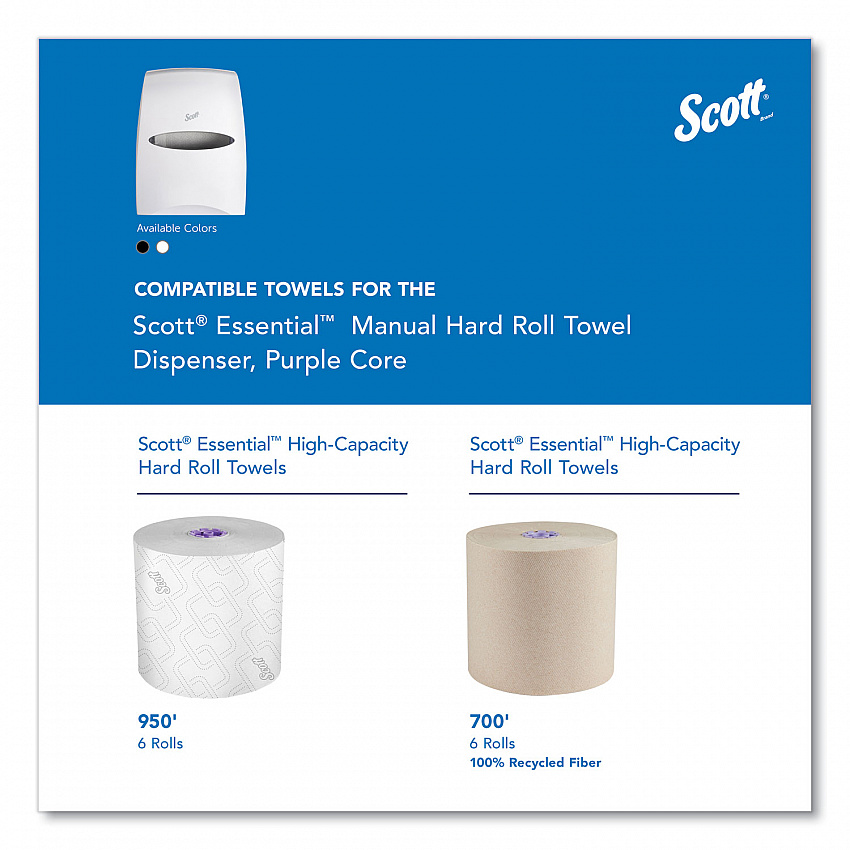 Essential Manual Hard Roll Towel Dispenser, 13.06 x 11 x 16.94, White (46254)