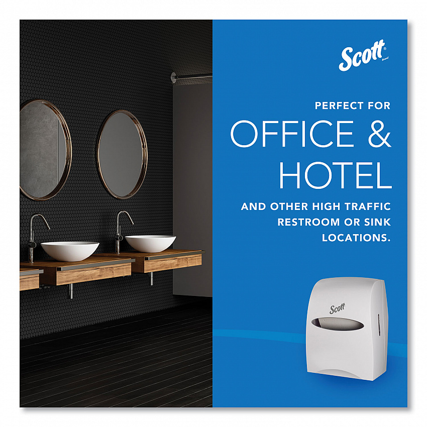 Essential Manual Hard Roll Towel Dispenser, 13.06 x 11 x 16.94, White (46254)