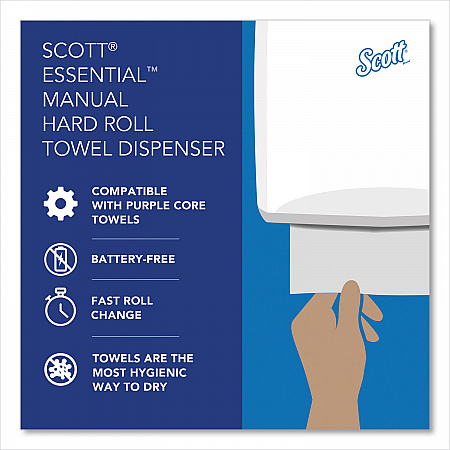 Essential Manual Hard Roll Towel Dispenser, 13.06 x 11 x 16.94, White (46254)