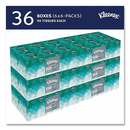 Professional Facial Tissue, Pop-Up Box, 2-Ply, 95 Sheets/Box, 6 Boxes/Pack, 6 Packs/Carton (21271CT)