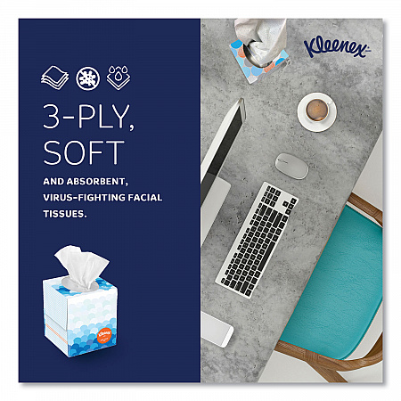 Boutique Anti-Viral Facial Tissue, Pop-Up Box, 3-Ply, White, 55 Sheets/Box, 3 Boxes/Pack (21286)