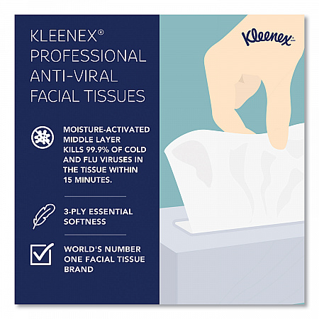 Boutique Anti-Viral Facial Tissue, Pop-Up Box, 3-Ply, White, 55 Sheets/Box, 3 Boxes/Pack (21286)