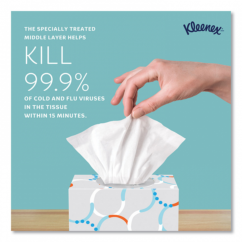 Boutique Anti-Viral Facial Tissue, Pop-Up Box, 3-Ply, White, 55 Sheets/Box, 3 Boxes/Pack, 4 Packs/Carton (21286CT)