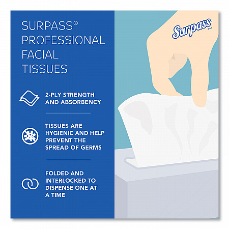 Facial Tissue for Business, Pop-Up Box, 2-Ply, White, 90 Sheets/Box, 36 Boxes/Carton (21320)