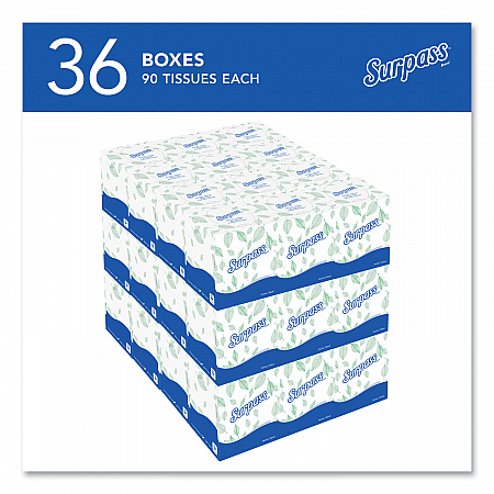 Facial Tissue for Business, Pop-Up Box, 2-Ply, White, 90 Sheets/Box, 36 Boxes/Carton (21320)
