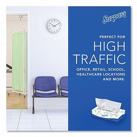 Facial Tissue for Business, Flat Box, 2-Ply, White, 100 Sheets/Box, 30 Boxes/Carton (21340)