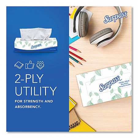 Facial Tissue for Business, 2-Ply, White, 125 Sheets/Box, 60 Boxes/Carton (21390)