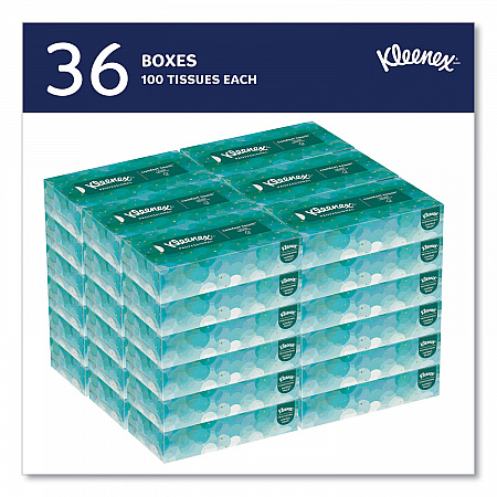 White Facial Tissue for Business, Pop-Up Box, 2-Ply, 90 Sheets/Box, 36 Boxes/Carton (21400)
