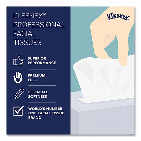 White Facial Tissue for Business, Pop-Up Box, 2-Ply, 90 Sheets/Box (21400BX)
