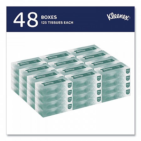 Naturals Facial Tissue for Business, Flat Box, 2-Ply, White, 125 Sheets/Box, 48 Boxes/Carton (21601)