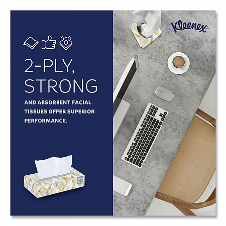 White Facial Tissue for Business, Pop-Up Box, 2-Ply, 125 Sheets/Box, 48 Boxes/Carton (21606CT)