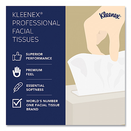 White Facial Tissue for Business, Pop-Up Box, 2-Ply, 125 Sheets/Box, 48 Boxes/Carton (21606CT)