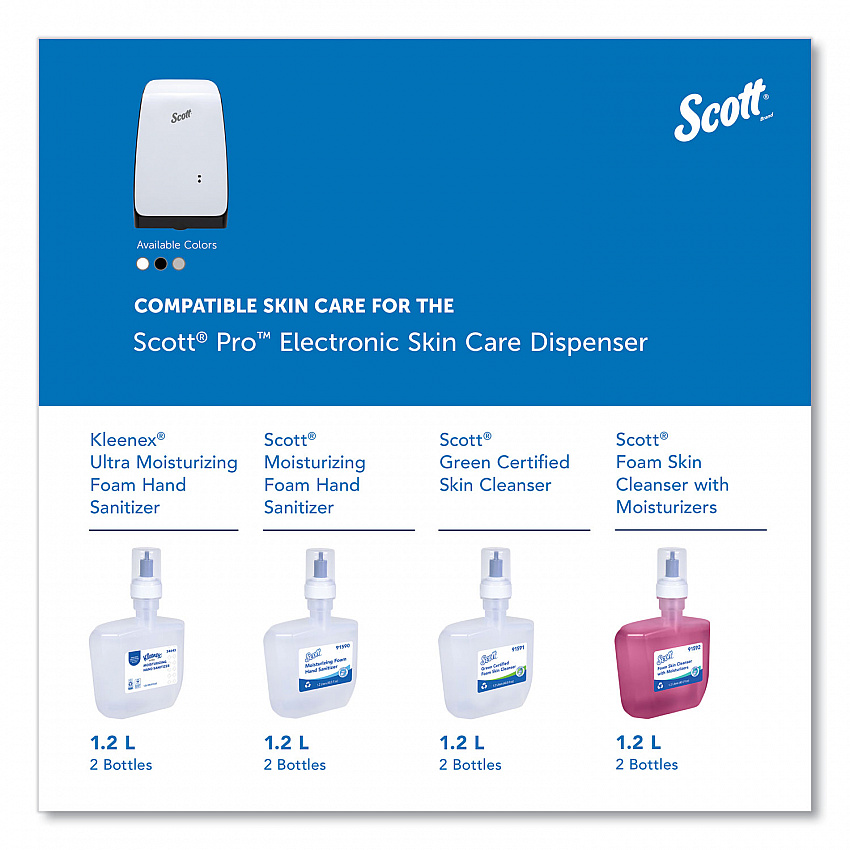 Electronic Skin Care Dispenser, 1,200 mL, 7.3 x 4 x 11.7, White (32499)