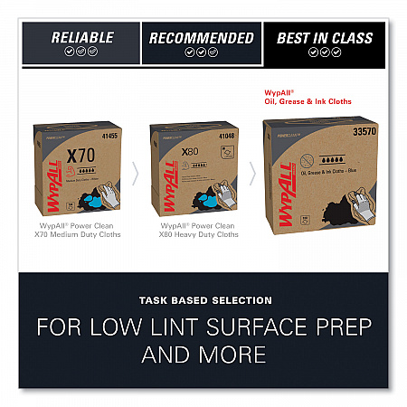Power Clean Oil, Grease and Ink Cloths, POP-UP Box, 8.8 x 16.8, Blue, 100/Box, 5/Carton (33570)