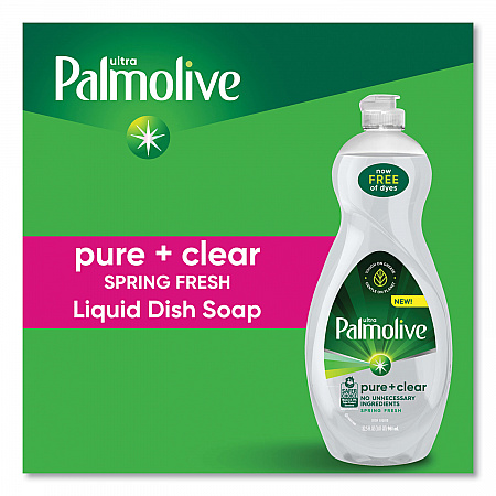 Pure + Clear Dishwashing Liquid, Spring Fresh Scent, 32.5 oz Bottle, 9/Carton (US04272CT)