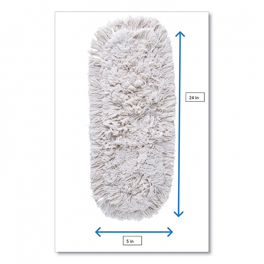 Kut-A-Way Dust Mop Head, Cotton, 24", White, 12/Carton (FGK15300WH00)