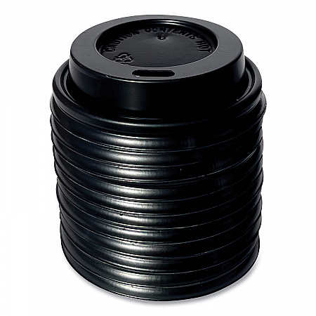 Hot Cup Lids, Fits 4 oz Hot Cups, Plastic, Black, 1,000/Carton (HOTBL4)