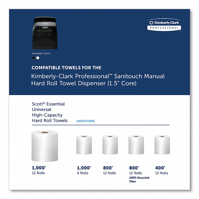 Sanitouch Hard Roll Towel Dispenser, For 1.5" Core, 12.63 x 10.2 x 16.13, Smoke (09990)