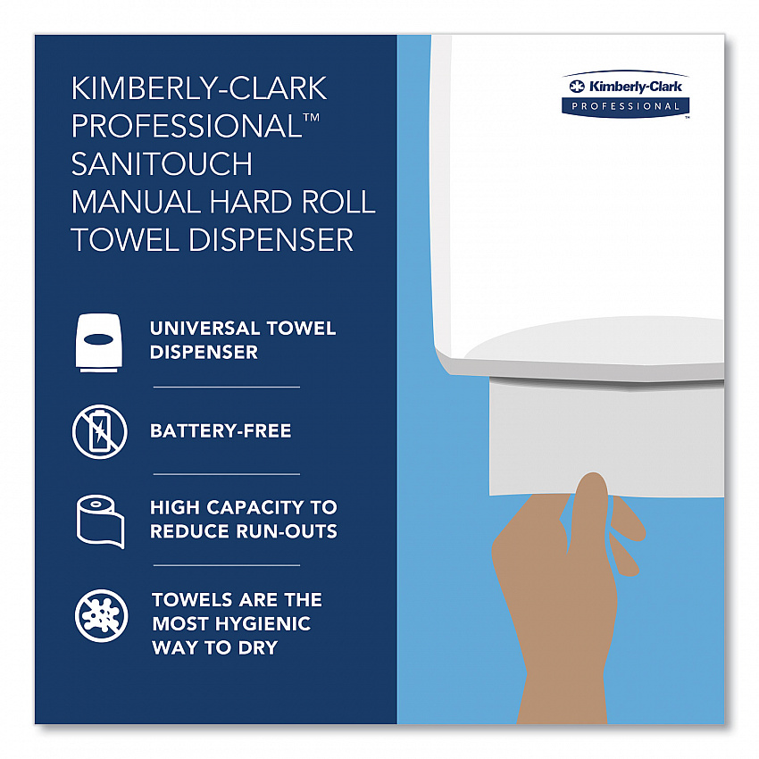 Sanitouch Hard Roll Towel Dispenser, For 1.5" Core, 12.63 x 10.2 x 16.13, Smoke (09990)