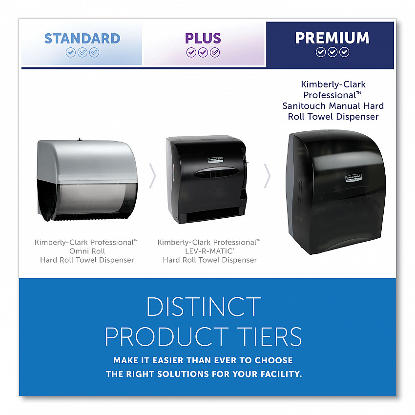 Sanitouch Hard Roll Towel Dispenser, For 1.5" Core, 12.63 x 10.2 x 16.13, Smoke (09990)