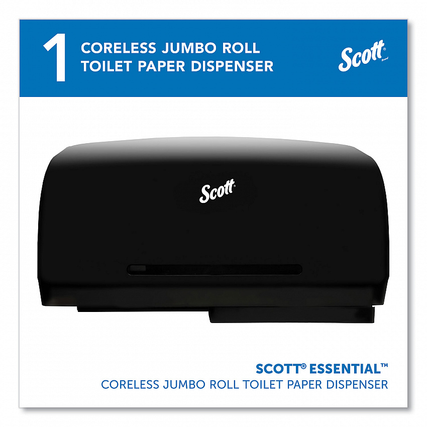 Essential Coreless Twin Jumbo Roll Tissue Dispenser, 20 x 6 x 11, Black (09608)
