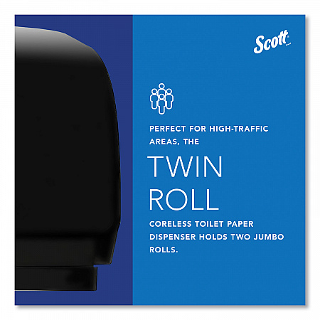 Essential Coreless Twin Jumbo Roll Tissue Dispenser, 20 x 6 x 11, Black (09608)
