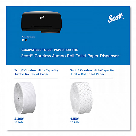 Essential Coreless Twin Jumbo Roll Tissue Dispenser, 20 x 6 x 11, Black (09608)