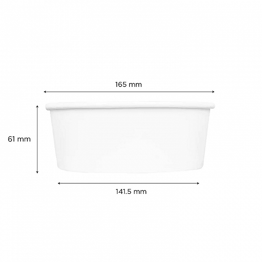 Food Bucket, 32 oz, 6.5" Diameter x 2.4" h, White, Paper, 360/Carton (FPPSB32)