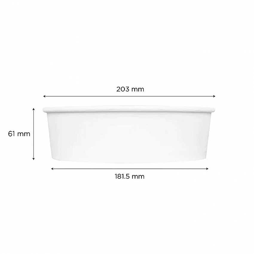 Food Bucket, 48 oz, 7.99" Diameter x 2.4" h, White, Paper, 270/Carton (FPPSB48)