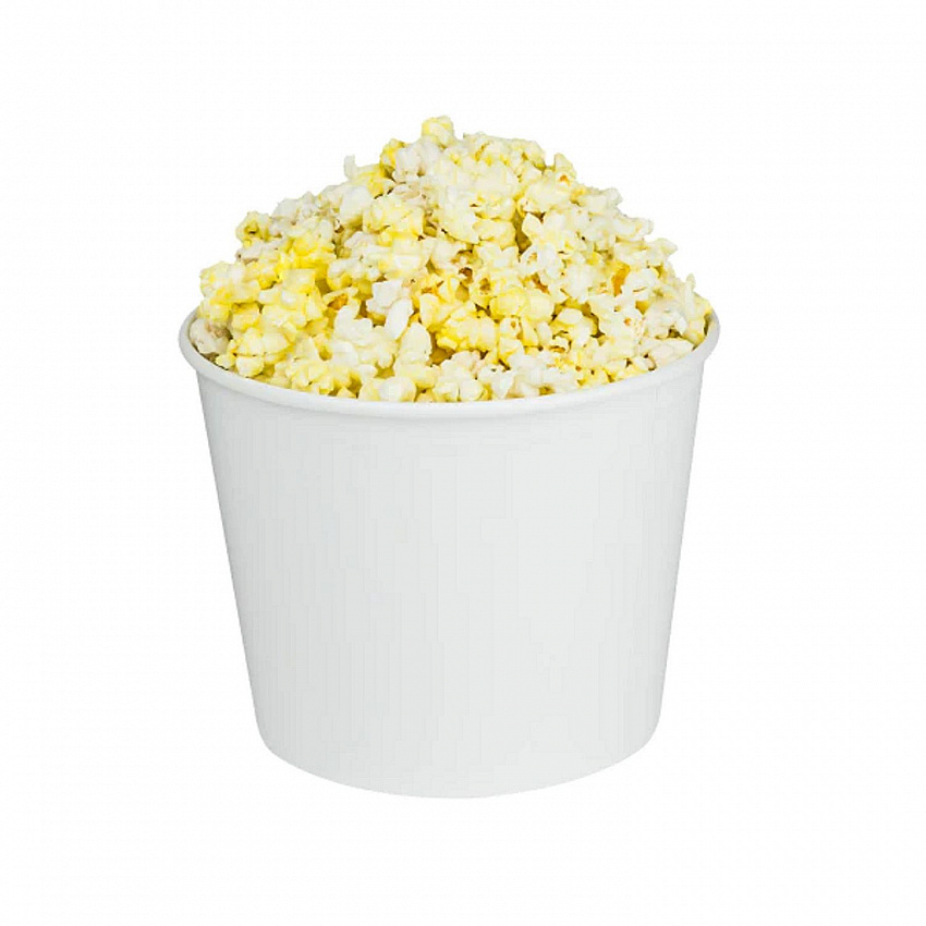 Food Bucket, 85 oz, 7.36" Diameter x 6" h, White, Paper, 180/Carton (CFB85W)