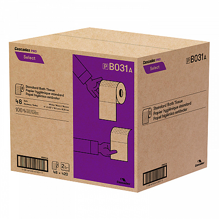 Select Standard Bath Tissue, Septic Safe, 2-Ply, White, 420 Sheets/Roll, 48 Rolls/Carton (B031)